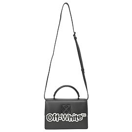 Off White Borsa a tracolla Off-White Jitney 1.4 in pelle nera con stampa logo Nero