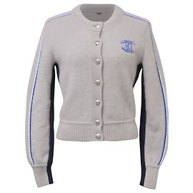 Chanel-Cardigan mit Knöpfen aus grauer Kaschmirwolle Grau