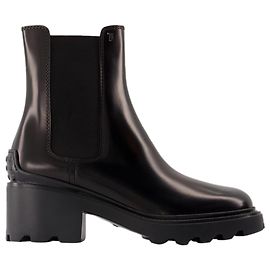 Botas Gomma Carro T60 - Tod's - Couro - Preto Preto