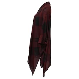 Gucci-Gucci Plaid Shirt in Red Silk-Red,Dark red