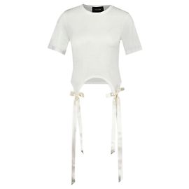 Camiseta fácil com laço - Simone Rocha - Algodão - Branco Branco