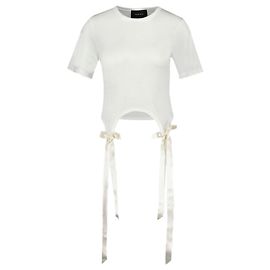 Camiseta fácil com laço - Simone Rocha - Algodão - Branco Branco