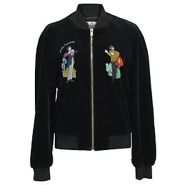 Stella Mc Cartney Giacca Bomber Stella McCartney All Together Now in Velluto Nero Nero