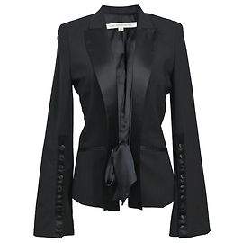 Schwarzer Wollblazer mit Schleife von Diane Von Furstenberg Schwarz