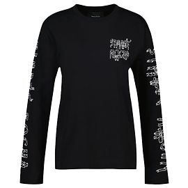 T-shirt a maniche lunghe con nastro - Simone Rocha - Cotone - Nero Nero