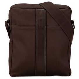 Bolsa mensageiro Acapulco em lona marrom Hermès Marrom Castanho escuro