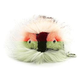 Fendi-Fendi Brown Monster Fur Pom-Pom Bag Charm-Brown,Beige