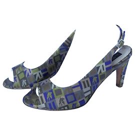 ETRO logo stiletto heels Beige Grey Light green Dark purple
