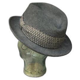 Autre Marque Sombrero Pork Pie de Fieltro de Conejo Gris Gris