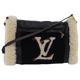 Louis Vuitton-LOUIS VUITTON Monogram Teddy Mansion Mouton Teddy Bag Black M76564 Auth 78371A-Black