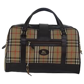 Autre Marque-Burberrys Nova Check Boston Bag Canvas Brown Beige Auth ki4621-Brown,Beige