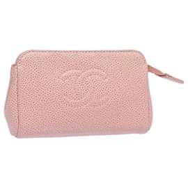 Chanel-Portafoglio CHANEL COCO Mark in pelle caviar rosa CC Auth bs15464-Rosa