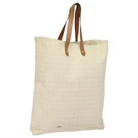 Hermès-HERMES Amedaba GM Borsa Tote Canvas Bianco Beige Auth yk13268-Bianco,Beige