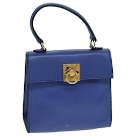 Céline-CELINE Hand Bag Leather Blue Auth 79208-Blue