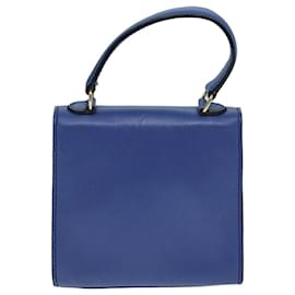 Céline-CELINE Hand Bag Leather Blue Auth 79208-Blue