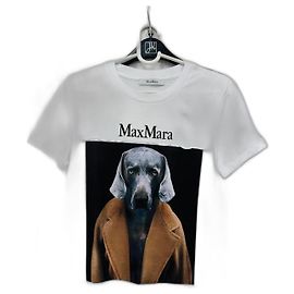Camiseta Max Mara de algodón con estampado William Wegman Multicolor