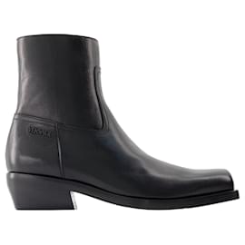 Versace-Botas ankle Luciano - Versace - Couro - Preto-Preto