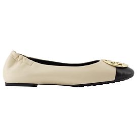 Claire Cap-Toe Ballerinas - Tory Burch - Leather - Cream White