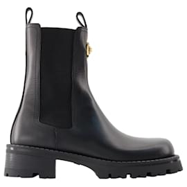 Versace-Botinhas Botas de Tornozelo - Versace - Couro - Preto-Preto