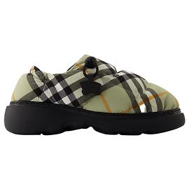 Pillow Low Mules - Burberry - Nylon - Beige Grey