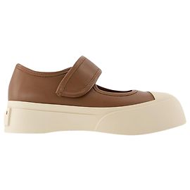 Mary Jane Sneakers - Marni - Leder - Braun Braun