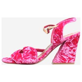 Dries Van Noten Sandales à talons en velours rose - taille EU 40 Rose