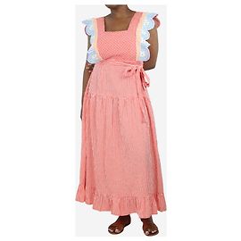 Stella Nova Rotes Gingham Wickelkleid Midi - Größe UK 12 Rot