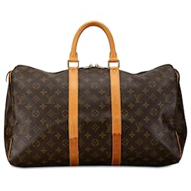 Louis Vuitton-Louis Vuitton Keepall 45 Monograma Marrón-Castaño