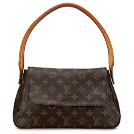 Louis Vuitton-Louis Vuitton Brown Monogram Looping Mini-Brown