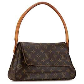 Louis Vuitton-Louis Vuitton Brown Monogram Looping Mini-Brown