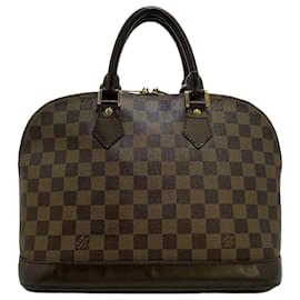 Louis Vuitton-Louis Vuitton Marrom Damier Ebene Alma PM-Outro,Castanho escuro