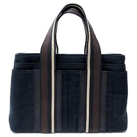 Hermès BOLSA HERMES TROCA PM EM LONA E COURO TOTE PRETA Preto