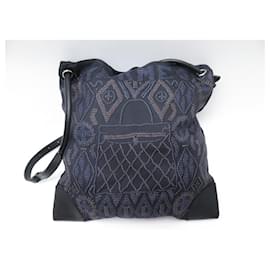 Hermès-NEUF SAC A MAIN HERMES SILK CITY KELLY EN PERLES BANDOULIERE SOIE NOIRE HAND BAG-Bleu Marine