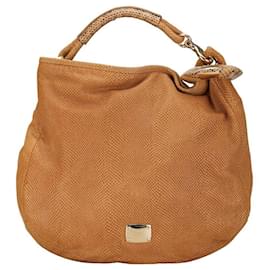 Jimmy Choo Python-Leder Schultertasche Braun