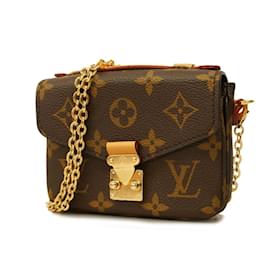 Louis Vuitton-Louis Vuitton Monogram Micro Metis Umhängetasche für Damen-Braun