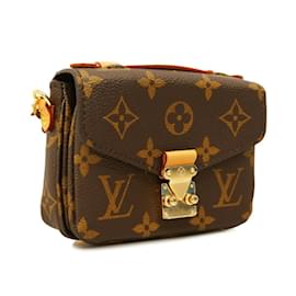 Louis Vuitton-Louis Vuitton Monogram Micro Metis Umhängetasche für Damen-Braun