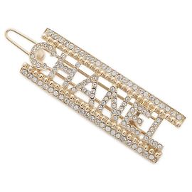 Fermaglio per capelli Chanel con strass in oro D'oro