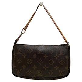 Louis Vuitton-Louis Vuitton Monogram Pochette Accessoires M51980 Schultertasche für Frauen-Braun,Andere,Monogramm