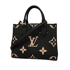 Louis Vuitton-Louis Vuitton Monogram Empreinte Bicolor On the Go PM Handbag-Black,Beige