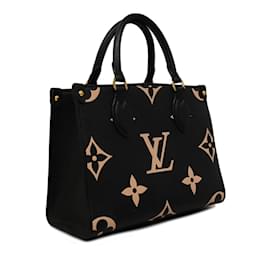 Louis Vuitton-Louis Vuitton Monogram Empreinte Bicolor On the Go PM Handbag-Black,Beige