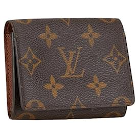 Louis Vuitton-Funda de tarjeta sobre Monogram Louis Vuitton para mujeres-Castaño