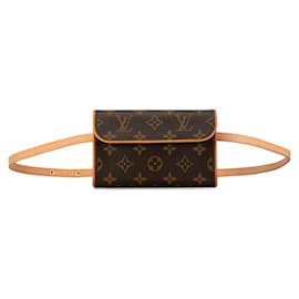 Louis Vuitton-Louis Vuitton Monogram Pochette Florentine Schultertasche-Braun