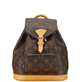 Louis Vuitton-Mochila Louis Vuitton Monogram Montsouris PM - Cuero PVC marrón-Castaño