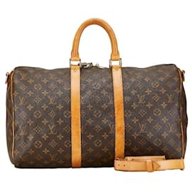 Louis Vuitton-Boston Bag Keepall Bandoulière 45 Monogram Louis Vuitton-Braun