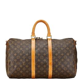 Louis Vuitton-Boston Bag Keepall Bandoulière 45 Monogram Louis Vuitton-Braun