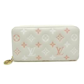 Louis Vuitton-Carteira Zippy Louis Vuitton M82290 - Couro de corde claro bi-fold para mulheres-Bege