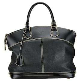 Louis Vuitton-Bolsa Louis Vuitton Suhali Lockit MM - Couro Preto-Preto