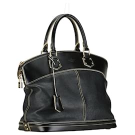 Louis Vuitton-Bolsa Louis Vuitton Suhali Lockit MM - Couro Preto-Preto