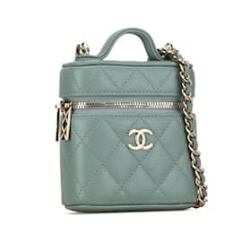 Chanel-Borsa a spalla Chanel Matelassé Coco Mark in pelle caviar verde-Verde