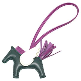 Hermès-Charm per borsa Hermes Rodeo Pegasus PM in verde e viola-Verde,Porpora